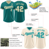 Custom Teal-Cream Reversible Pullover Baseball Jersey Shirt