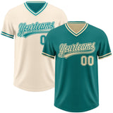 Custom Teal-Cream Reversible Pullover Baseball Jersey Shirt