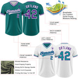 Custom Teal Purple-White Reversible Pullover Baseball Jersey Shirt