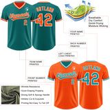 Custom Teal Orange-White Reversible Pullover Baseball Jersey Shirt