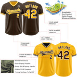 Custom Brown Gold-White Reversible Pullover Baseball Jersey Shirt