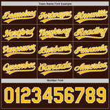 Custom Brown Gold-White Reversible Pullover Baseball Jersey Shirt