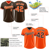 Custom Brown Orange-White Reversible Pullover Baseball Jersey Shirt