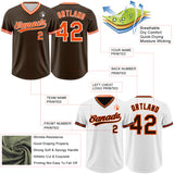 Custom Brown Orange-White Reversible Pullover Baseball Jersey Shirt