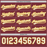 Custom Burgundy White-Gold Reversible Pullover Baseball Jersey Shirt