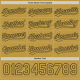 Custom Old Gold Black Lightning Geometric Zigzag Reversible Pullover Baseball Jersey Shirt