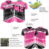 Custom Pink Black Lightning Geometric Zigzag Reversible Pullover Baseball Jersey Shirt