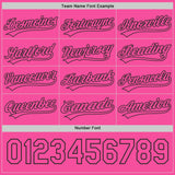 Custom Pink Black Lightning Geometric Zigzag Reversible Pullover Baseball Jersey Shirt