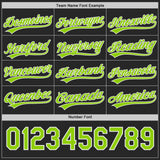 Custom Neon Green Black Lightning Geometric Zigzag Reversible Pullover Baseball Jersey Shirt
