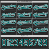 Custom Teal Black Lightning Geometric Zigzag Reversible Pullover Baseball Jersey Shirt