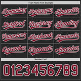 Custom Crimson Black Lightning Geometric Zigzag Reversible Pullover Baseball Jersey Shirt