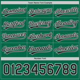 Custom Kelly Green Black Lightning Geometric Zigzag Reversible Pullover Baseball Jersey Shirt
