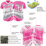 Custom Pink White Lightning Geometric Zigzag Reversible Pullover Baseball Jersey Shirt