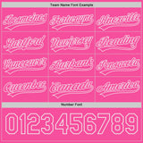 Custom Pink White Lightning Geometric Zigzag Reversible Pullover Baseball Jersey Shirt