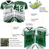Custom Green White Lightning Geometric Zigzag Reversible Pullover Baseball Jersey Shirt