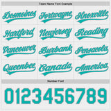Custom Aqua White Lightning Geometric Zigzag Reversible Pullover Baseball Jersey Shirt