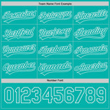 Custom Aqua White Lightning Geometric Zigzag Reversible Pullover Baseball Jersey Shirt