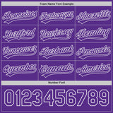 Custom Purple White Lightning Geometric Zigzag Reversible Pullover Baseball Jersey Shirt