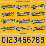 Custom Gold Navy Lightning Geometric Zigzag Reversible Pullover Baseball Jersey Shirt