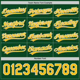 Custom Gold Green Lightning Geometric Zigzag Reversible Pullover Baseball Jersey Shirt