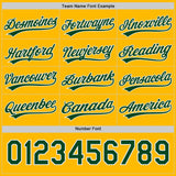 Custom Gold Green Lightning Geometric Zigzag Reversible Pullover Baseball Jersey Shirt