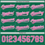 Custom Pink Kelly Green Lightning Geometric Zigzag Reversible Pullover Baseball Jersey Shirt