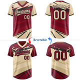 Custom City Cream Crimson Lightning Geometric Zigzag Reversible Pullover Baseball Jersey Shirt