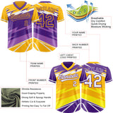 Custom Gold Purple Lightning Geometric Zigzag Reversible Pullover Baseball Jersey Shirt
