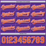 Custom Orange Purple Lightning Geometric Zigzag Reversible Pullover Baseball Jersey Shirt