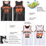 Custom Black White Fade Fashion Reversible Double Side Sublimation Basketball Set Jersey