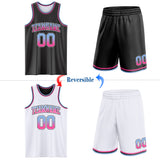 Custom Black White Fade Fashion Reversible Double Side Sublimation Basketball Set Jersey