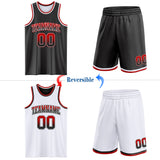 Custom Black White Fade Fashion Reversible Double Side Sublimation Basketball Set Jersey