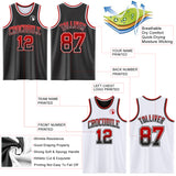 Custom Black White Fade Fashion Reversible Double Side Sublimation Basketball Set Jersey
