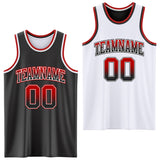 Custom Black White Fade Fashion Reversible Double Side Sublimation Basketball Set Jersey