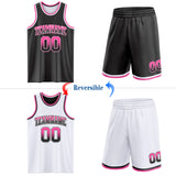 Custom Black White Fade Fashion Reversible Double Side Sublimation Basketball Set Jersey