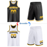 Custom Black White Fade Fashion Reversible Double Side Sublimation Basketball Set Jersey