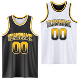 Custom Black White Fade Fashion Reversible Double Side Sublimation Basketball Set Jersey