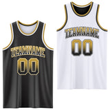 Custom Black White Fade Fashion Reversible Double Side Sublimation Basketball Set Jersey