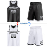 Custom Black White Fade Fashion Reversible Double Side Sublimation Basketball Set Jersey