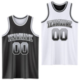 Custom Black White Fade Fashion Reversible Double Side Sublimation Basketball Set Jersey