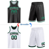Custom Black White Fade Fashion Reversible Double Side Sublimation Basketball Set Jersey
