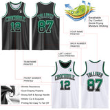 Custom Black White Fade Fashion Reversible Double Side Sublimation Basketball Set Jersey