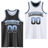 Custom Black White Fade Fashion Reversible Double Side Sublimation Basketball Set Jersey