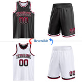 Custom Black White Fade Fashion Reversible Double Side Sublimation Basketball Set Jersey