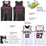 Custom Black White Fade Fashion Reversible Double Side Sublimation Basketball Set Jersey