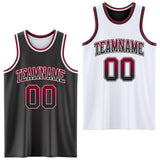 Custom Black White Fade Fashion Reversible Double Side Sublimation Basketball Set Jersey