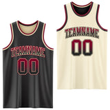 Custom Black Cream Fade Fashion Reversible Double Side Sublimation Basketball Set Jersey