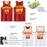 Custom Red White Fade Fashion Reversible Double Side Sublimation Basketball Set Jersey