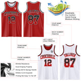 Custom Red White Fade Fashion Reversible Double Side Sublimation Basketball Set Jersey