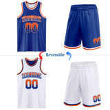 Custom Royal White Fade Fashion Reversible Double Side Sublimation Basketball Set Jersey